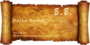 Balta Bernát névjegykártya